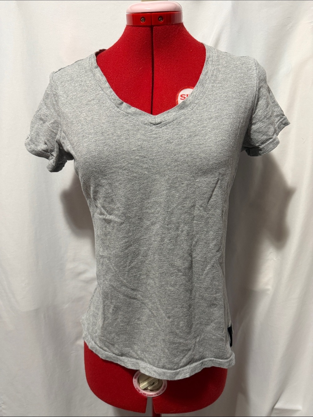 Calvin Klein Performance Light Gray V-Neck Short Sleeve Tee
